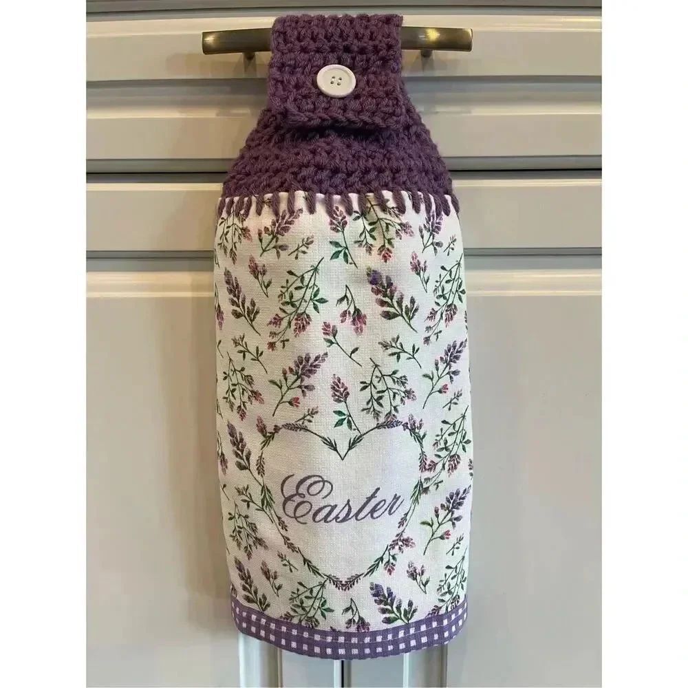 Crochet Top Kitchen Towel- Easter